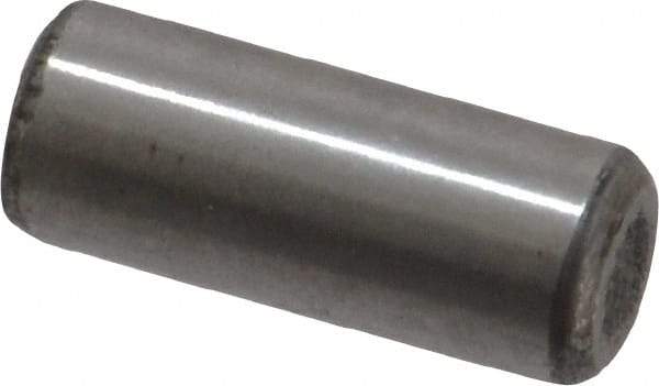 Value Collection - 1/4" Diam x 5/8" Pin Length Grade 8 Alloy Steel Standard Dowel Pin - C 50-58 Hardness, 12,800 Lb Breaking Strength, 1 Beveled & 1 Rounded End - Best Tool & Supply