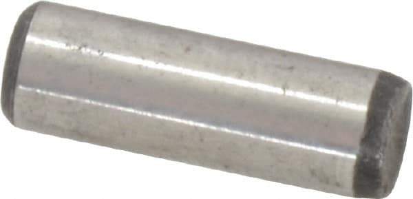 Value Collection - 1/4" Diam x 3/4" Pin Length Grade 8 Alloy Steel Standard Dowel Pin - C 50-58 Hardness, 12,800 Lb Breaking Strength, 1 Beveled & 1 Rounded End - Best Tool & Supply