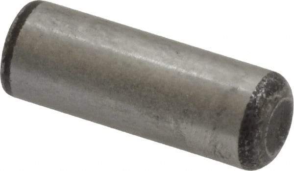 Value Collection - 5/16" Diam x 7/8" Pin Length Grade 8 Alloy Steel Standard Dowel Pin - C 50-58 Hardness, 20,000 Lb Breaking Strength, 1 Beveled & 1 Rounded End - Best Tool & Supply