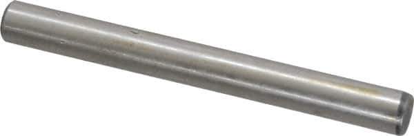 Value Collection - 5/16" Diam x 3" Pin Length Grade 8 Alloy Steel Standard Dowel Pin - C 50-58 Hardness, 20,000 Lb Breaking Strength, 1 Beveled & 1 Rounded End - Best Tool & Supply