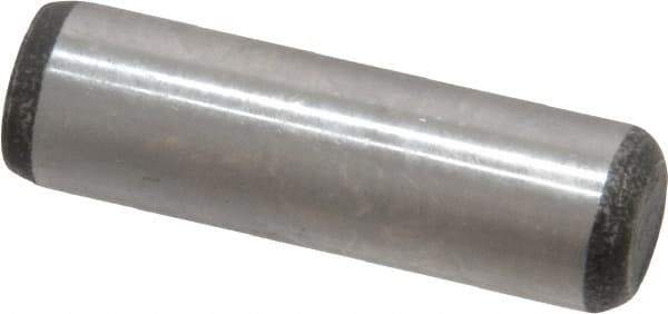 Value Collection - 3/8" Diam x 1-1/4" Pin Length Grade 8 Alloy Steel Standard Dowel Pin - C 50-58 Hardness, 28,700 Lb Breaking Strength, 1 Beveled & 1 Rounded End - Best Tool & Supply