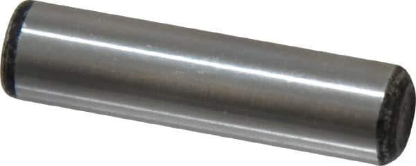 Value Collection - 3/8" Diam x 1-1/2" Pin Length Grade 8 Alloy Steel Standard Dowel Pin - C 50-58 Hardness, 28,700 Lb Breaking Strength, 1 Beveled & 1 Rounded End - Best Tool & Supply