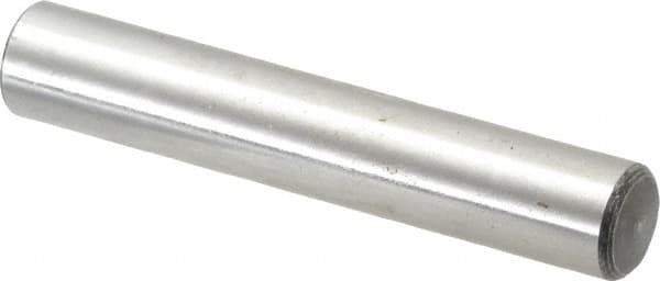 Value Collection - 7/16" Diam x 2-1/2" Pin Length Grade 8 Alloy Steel Standard Dowel Pin - C 50-58 Hardness, 39,100 Lb Breaking Strength, 1 Beveled & 1 Rounded End - Best Tool & Supply