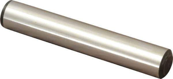 Value Collection - 3/4" Diam x 4-1/2" Pin Length Grade 8 Alloy Steel Standard Dowel Pin - C 50-58 Hardness, 114,000 Lb Breaking Strength, 1 Beveled & 1 Rounded End - Best Tool & Supply