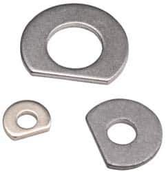 Made in USA - #10 Screw Size, 0.2" ID, 1008/1010 Steel Clipped Washer - 0.195 to 0.205" ID, 0.615 to 0.635" OD, 0.027 to 0.033" Thickness, Uncoated - Best Tool & Supply