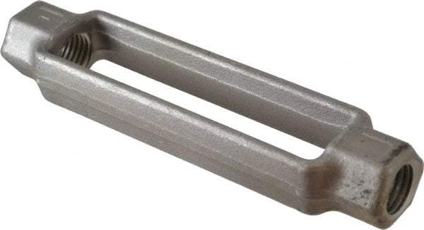 Made in USA - 10,000 Lb Load Limit, 1" Thread Diam, 6" Take Up, Steel Turnbuckle Body Turnbuckle - 8-3/4" Body Length, 1-3/8" Neck Length, 18" Closed Length - Best Tool & Supply