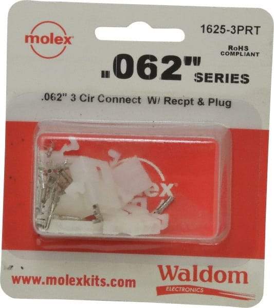 Molex - 3 Circuit, 3 AWG, 0.062 Inch Pin Diameter, Modular Receptacle Plug Connector Package - RoHS Compliant - Best Tool & Supply