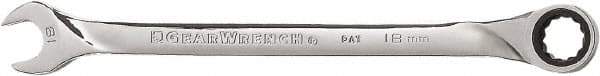 GearWrench - 18mm 12 Point Combination Wrench - 11.42" OAL, Steel, Full Polish Finish - Best Tool & Supply