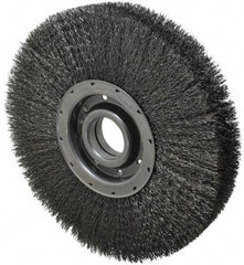 Osborn - 12" OD, 2" Arbor Hole, Crimped Steel Wheel Brush - 2" Face Width, 2-1/8" Trim Length, 0.014" Filament Diam, 3,600 RPM - Best Tool & Supply