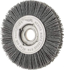 Osborn - 4" OD, 5/8" Arbor Hole, Crimped Nylon Wheel Brush - 5/8" Face Width, 3/4" Trim Length, 12,000 RPM - Best Tool & Supply