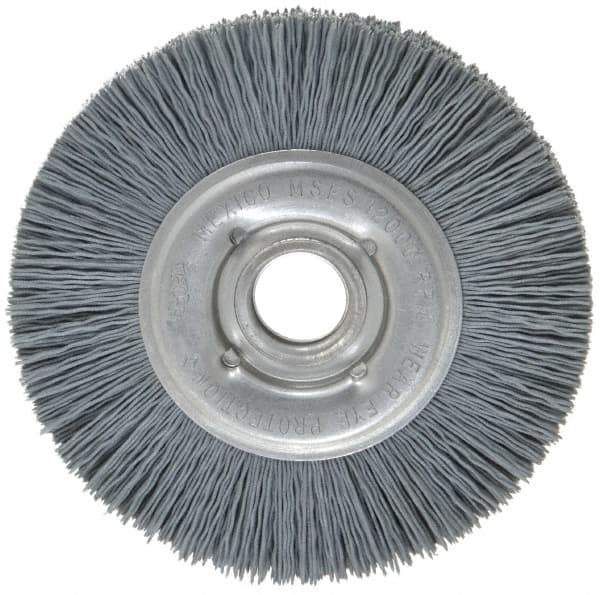 Osborn - 4" OD, 5/8" Arbor Hole, Crimped Nylon Wheel Brush - 5/8" Face Width, 3/4" Trim Length, 12,000 RPM - Best Tool & Supply