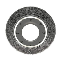 Osborn - 6" OD, 2" Arbor Hole, Crimped Nylon Wheel Brush - 7/8" Face Width, 1-1/16" Trim Length, 6,000 RPM - Best Tool & Supply