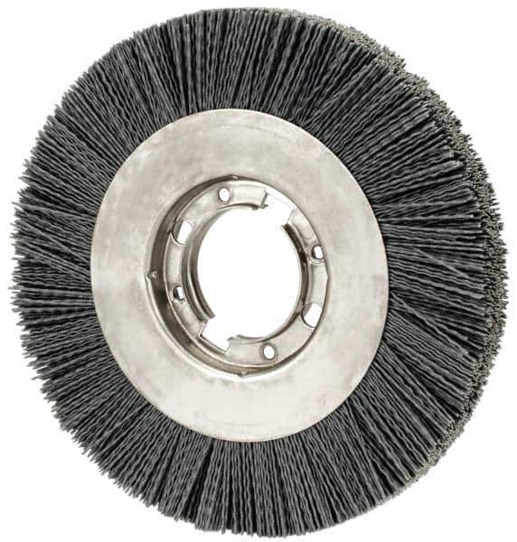 Osborn - 8" OD, 2" Arbor Hole, Crimped Nylon Wheel Brush - 7/8" Face Width, 1-1/2" Trim Length, 4,500 RPM - Best Tool & Supply