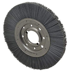 Osborn - 10" OD, 2" Arbor Hole, Crimped Nylon Wheel Brush - 1" Face Width, 2-1/16" Trim Length, 3,600 RPM - Best Tool & Supply