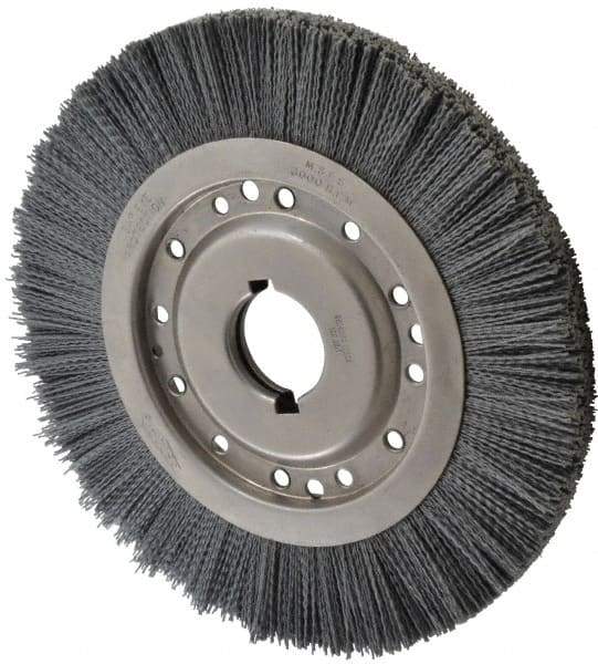 Osborn - 12" OD, 2" Arbor Hole, Crimped Nylon Wheel Brush - 1" Face Width, 2-1/8" Trim Length, 3,000 RPM - Best Tool & Supply