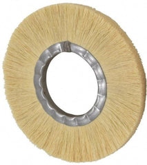 Osborn - 8" OD, 3-1/4" Arbor Hole, Crimped Natural Fiber Wheel Brush - 17/32" Face Width, 1-7/8" Trim Length, 4,800 RPM - Best Tool & Supply