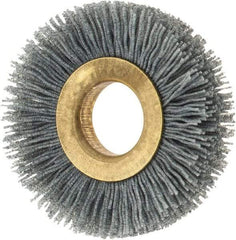 Osborn - 2" OD, 5/8" Arbor Hole, Crimped Nylon Wheel Brush - 3/8" Face Width, 7/16" Trim Length, 15,000 RPM - Best Tool & Supply