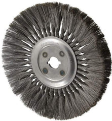 Osborn - 12" OD, 1-1/4" Arbor Hole, Knotted Steel Wheel Brush - 5/8" Face Width, 0.0118" Filament Diam, 4,500 RPM - Best Tool & Supply