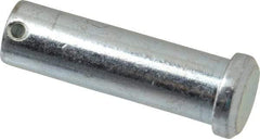 Made in USA - 3/4" Pin Diam, 2-1/2" OAL, Standard Clevis Pin - 5/32" Hole, 2-11/32" Usable Length, Zinc-Plated Steel - Best Tool & Supply