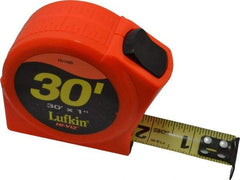 Lufkin - 30' x 1" Yellow Blade Tape Measure - 1/16" Graduation, A5 Graduation Style, High-Visibility Orange Case - Best Tool & Supply