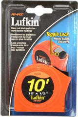 Lufkin - 10' x 1/2" Yellow Blade Tape Measure - 1/32 & 1/16" Graduation, A1 Graduation Style, High-Visibility Orange Case - Best Tool & Supply