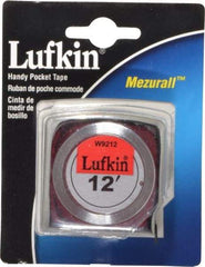 Lufkin - 12' x 1/2" Yellow Blade Tape Measure - 1/32 & 1/16" Graduation, A1 Graduation Style, Silver Case - Best Tool & Supply