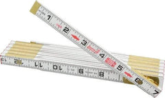 Lufkin - 6' Long, 1/16" Graduation, Folding Rule - 5/8" Wide, Wood - Best Tool & Supply