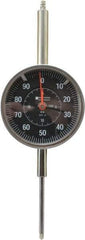 TESA Brown & Sharpe - 2" Range, 0-100 Dial Reading, 0.001" Graduation Dial Drop Indicator - 3" Dial, 0.1" Range per Revolution, Revolution Counter - Best Tool & Supply