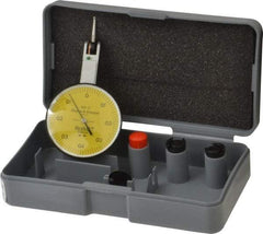 TESA Brown & Sharpe - 0.8 mm Range, 0.01 mm Dial Graduation, Horizontal Dial Test Indicator - 38 mm White Dial, 0-0.4-0 Dial Reading, 0.01 mm - Best Tool & Supply