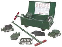 40 Ton 15 Piece ERS Deluxe Kit 10-3/8 Inches Long x 5-3/16 Inches Wide x 3-3/8 Inches High, Kit Contains 4 10-ERS Steel Rollers, 4 T-10LD ERS Swivel Tops, 4 Preload Pads, 2 KDH 48 E Steering Handles, 1 Steel Storage Case