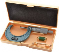 Mitutoyo - 1 to 2" Range, 0.001" Graduation, Mechanical Outside Micrometer - Ratchet Stop Thimble, Accurate to 0.0001" - Best Tool & Supply