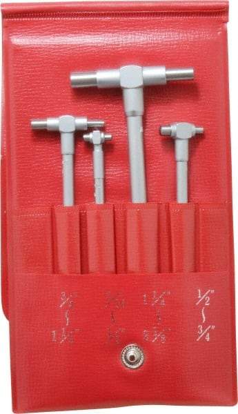 Mitutoyo - 4 Piece, 5/16 to 2-1/8 Inch, Telescoping Gage Set - Includes Fitted Pouch - Best Tool & Supply