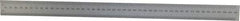 Mitutoyo - 18" Long, 1/64, 1/32" and 0.5, 1mm Graduation, Rigid Stainless Steel Rule - English/Metric Graduation Style, 1-3/16" Wide, Silver, Satin Chrome Finish - Best Tool & Supply