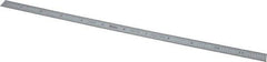 Mitutoyo - 12" Long, 1/100, 1/50" and 0.5, 1mm Graduation, Flexible Stainless Steel Rule - Decimal/Metric Graduation Style, 1/2" Wide, Silver, Satin Chrome Finish - Best Tool & Supply