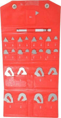 Mitutoyo - 25 Piece, 1/64 to 1/2 Inch Radius, Stainless Steel Radius Gage Set - Satin Chrome Coated - Best Tool & Supply