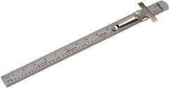 Mitutoyo - 6" Long, 1/64" and 1mm Graduation, Flexible Steel Rule - English/Metric Graduation Style, 1/2" Wide, Silver, Satin Chrome Finish - Best Tool & Supply