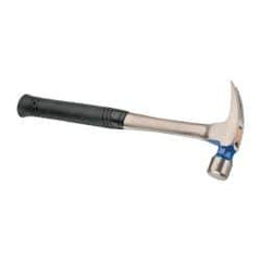 Vaughan Bushnell - 1-1/4 Lb Head, Straight Claw Hammer - 16" OAL, Steel Head, 1-1/2" Face Diam, Steel Handle with Grip - Best Tool & Supply