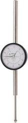 Mitutoyo - 2" Range, 0-100 Dial Reading, 0.001" Graduation Dial Drop Indicator - 2-3/16" Dial, 1" Range per Revolution, 0.003" Accuracy, Revolution Counter - Best Tool & Supply