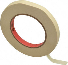 3M - 1/2" Wide x 60 Yd Long Tan Paper Masking Tape - Series 214, 5.8 mil Thick, 27 In/Lb Tensile Strength - Best Tool & Supply