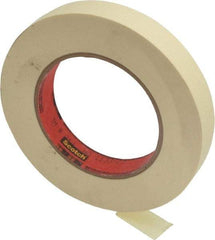 3M - 3/4" Wide x 60 Yd Long Tan Paper Masking Tape - Series 214, 5.8 mil Thick, 27 In/Lb Tensile Strength - Best Tool & Supply