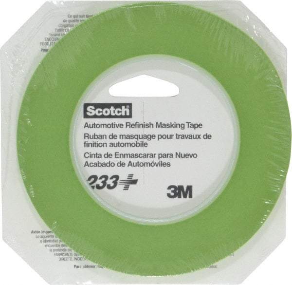 3M - 1/4" Wide x 60 Yd Long Green Paper Masking Tape - Series 401+/233+, 6.7 mil Thick, 25 In/Lb Tensile Strength - Best Tool & Supply