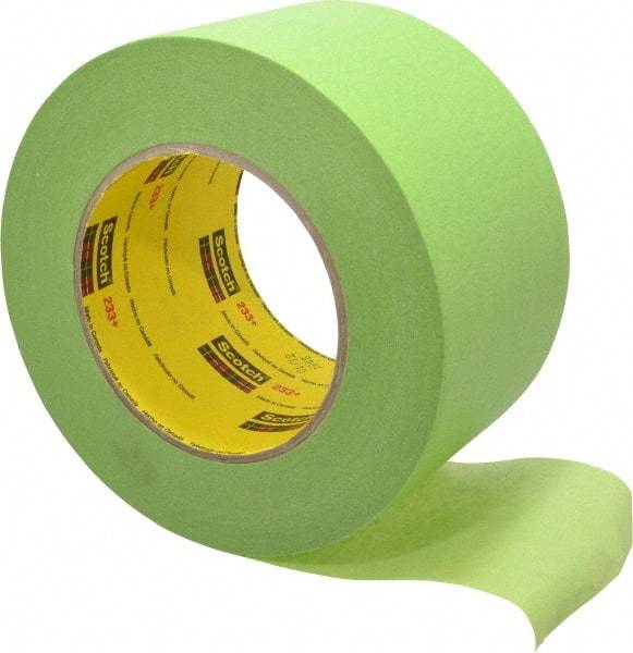 3M - 3" Wide x 60 Yd Long Green Paper Masking Tape - Series 401+/233+, 6.7 mil Thick, 25 In/Lb Tensile Strength - Best Tool & Supply