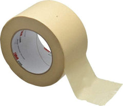 3M - 3" Wide x 60 Yd Long Tan Paper Masking Tape - Series 2308, 5.3 mil Thick, 22 In/Lb Tensile Strength - Best Tool & Supply