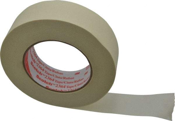 3M - 1-1/2" Wide x 60 Yd Long Tan Paper Masking Tape - Series 2364, 6.5 mil Thick, 24 In/Lb Tensile Strength - Best Tool & Supply