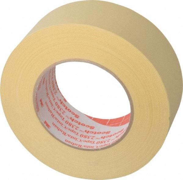 3M - 2" Wide x 60 Yd Long Tan Paper Masking Tape - Series 2380, 7.2 mil Thick, 28 In/Lb Tensile Strength - Best Tool & Supply