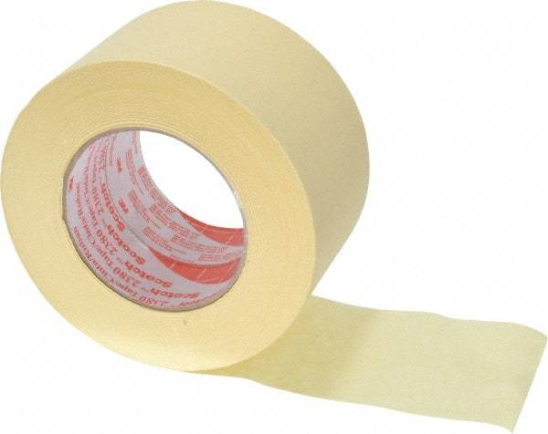 3M - 3" Wide x 60 Yd Long Tan Paper Masking Tape - Series 2380, 7.2 mil Thick, 28 In/Lb Tensile Strength - Best Tool & Supply