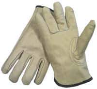 PRO-SAFE - Size XL (10) Grain Cowhide Cold Protection Work Gloves - For Work & Driver, Uncoated, Slip-On Cuff, Beige, Paired - Best Tool & Supply