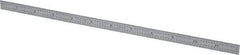 Starrett - 12" Long, 1/64, 1/32, 1/16, 1/8" Graduation, Flexible Steel Rule - 4R Graduation Style, 1/2" Wide, Silver, Satin Chrome Finish - Best Tool & Supply