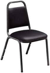 NPS - Vinyl Black Stacking Chair - Black Frame, 17-1/4 Inch Wide x 20 Inch Deep x 33 Inch High - Best Tool & Supply