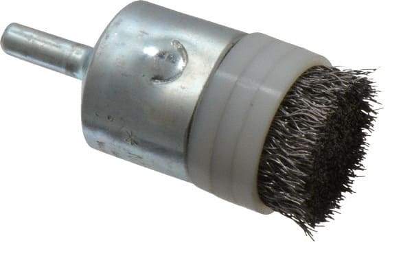 Anderson - 1" Brush Diam, Crimped, Flared End Brush - 1/4" Diam Shank, 10,000 Max RPM - Best Tool & Supply